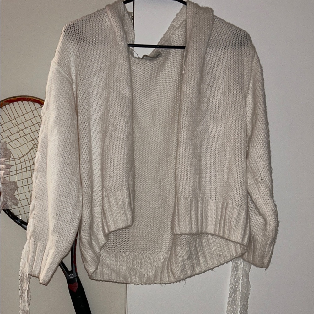 Hollister Cream Hooded Cardigan